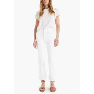MOTHER The Hustler Ankle Fray Jeans in Fairest Of Them All White